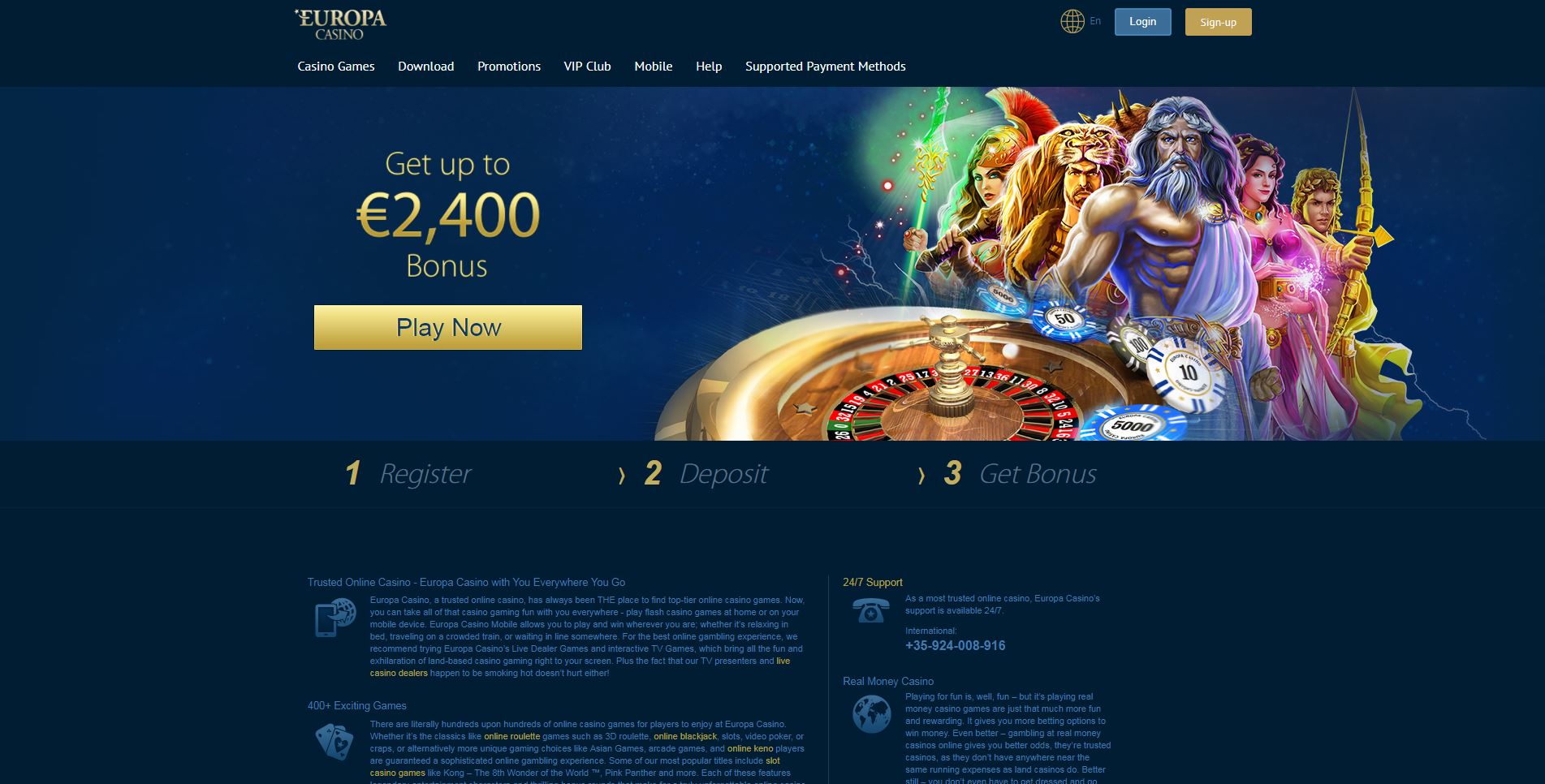 europa casino bonus code 2024